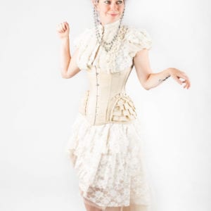 Victorian / Rococo Cream-colored corset, top and skirt combo