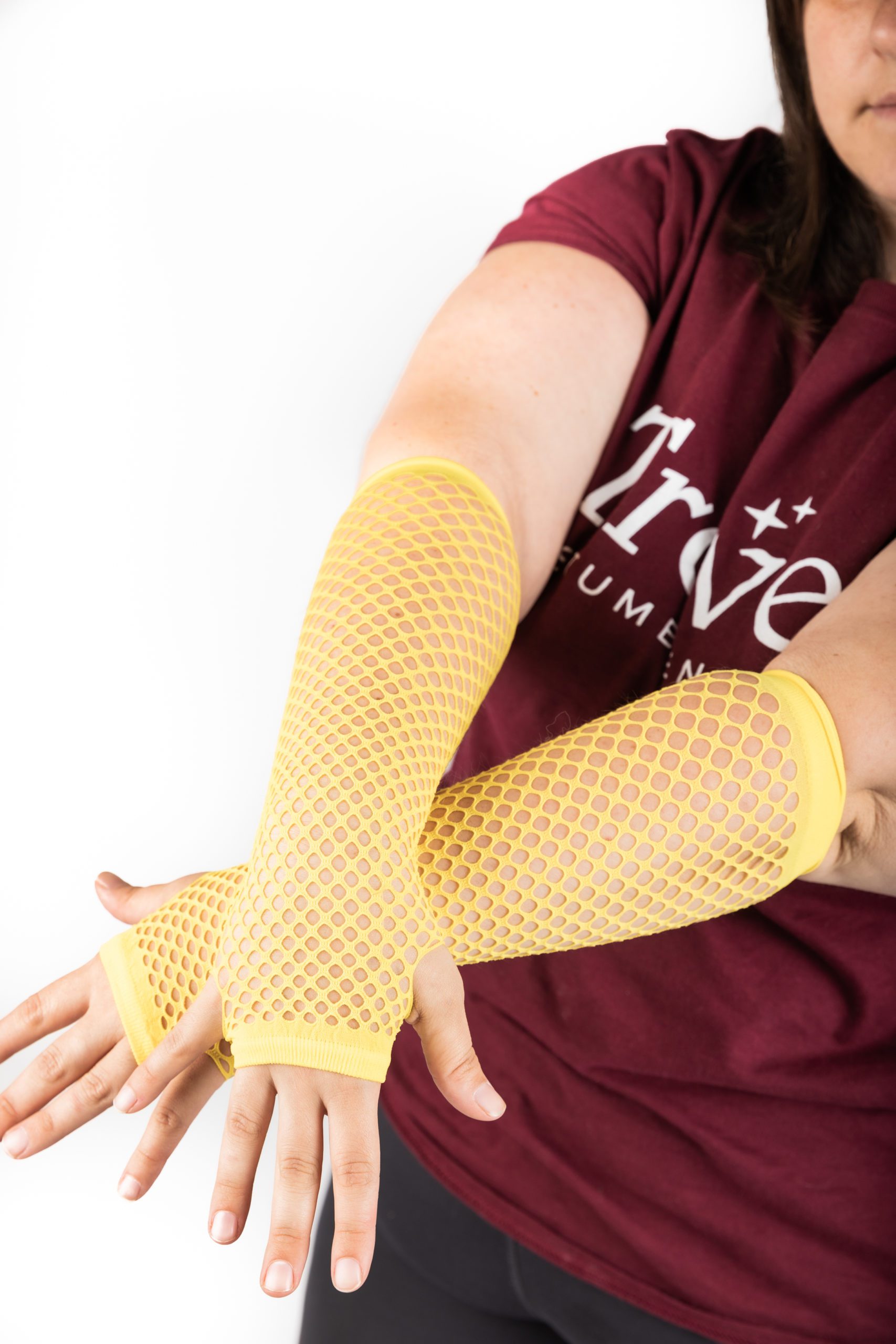 Fabric fish net gloves – many colors and lengths! – see photos for all options