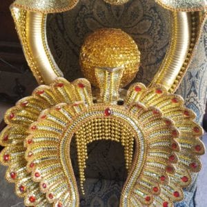 Egyptian head dress with mirrors glitter and gems