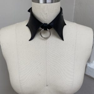 Leather bat wing collar
