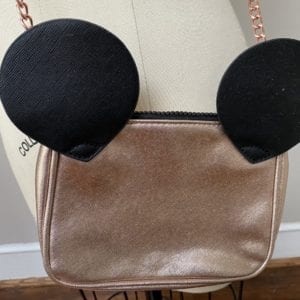 Pink metallic leather Mickey Mouse purse
