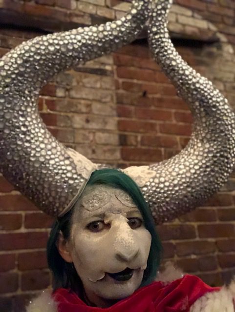 Silver rhinestone satyr horns