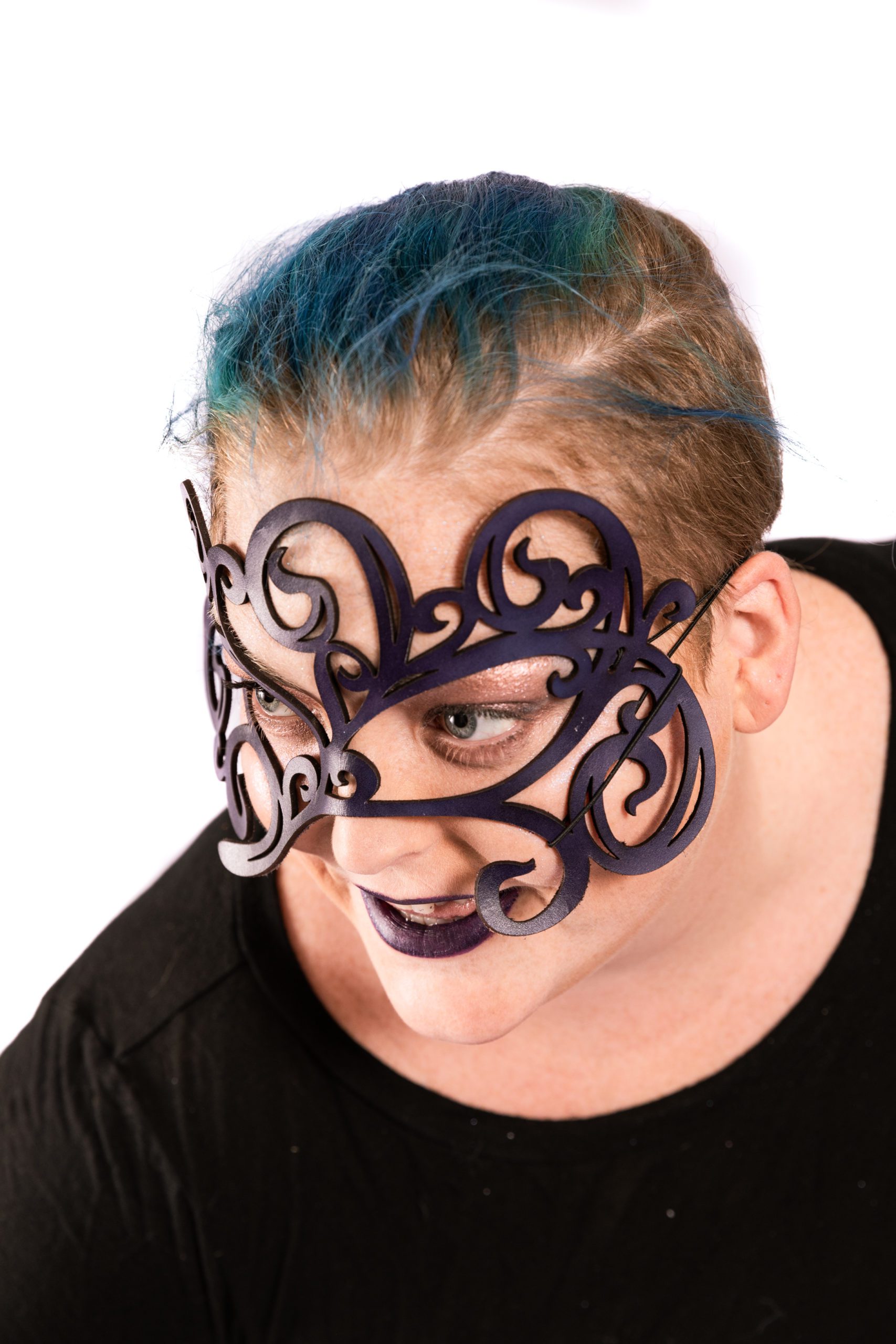 Purple leather masquerade mask
