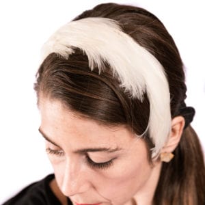 white feather headband