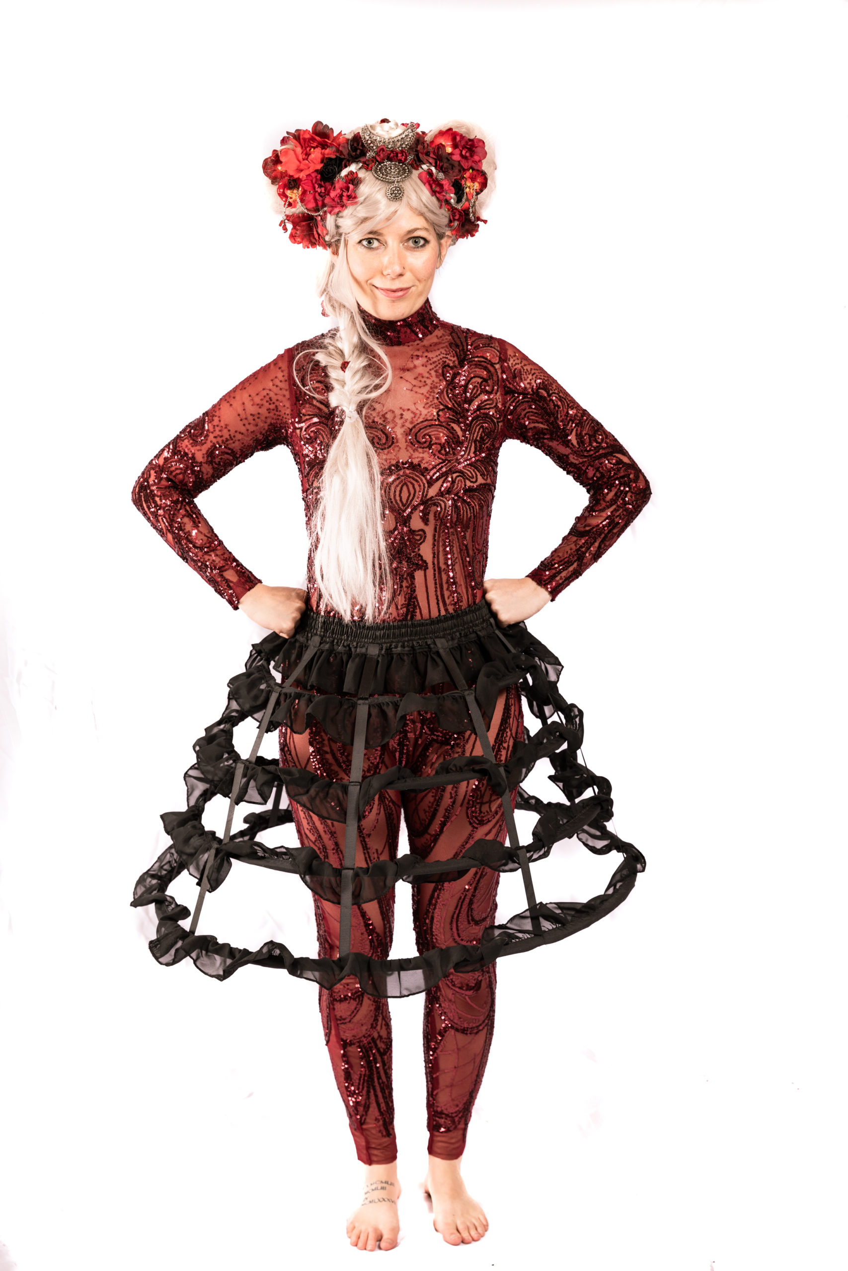 Gothic Red Victorian Gown and Jumpsuit (2 pieces)