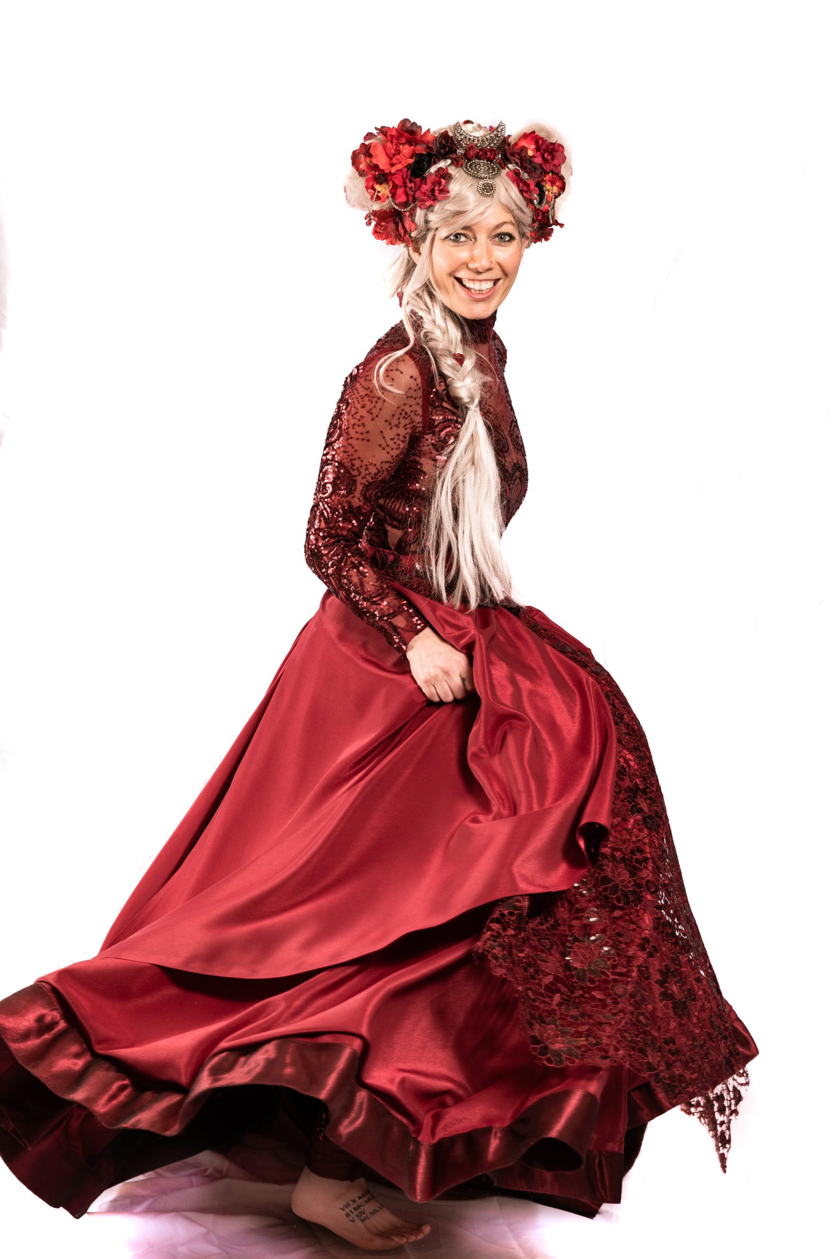 Gothic Red Victorian Gown and Jumpsuit (2 pieces)