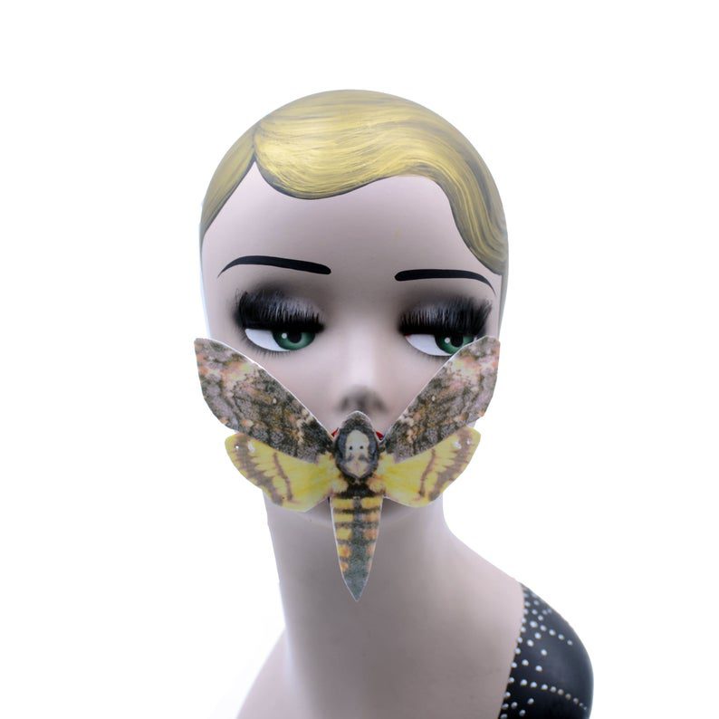 Deaths Head Moth Face Mask